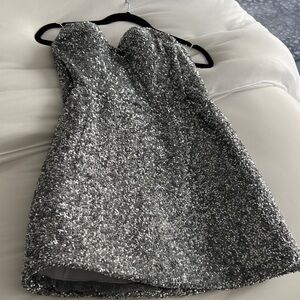 Girls' Sparkle Silver Sequin Formal Dress
